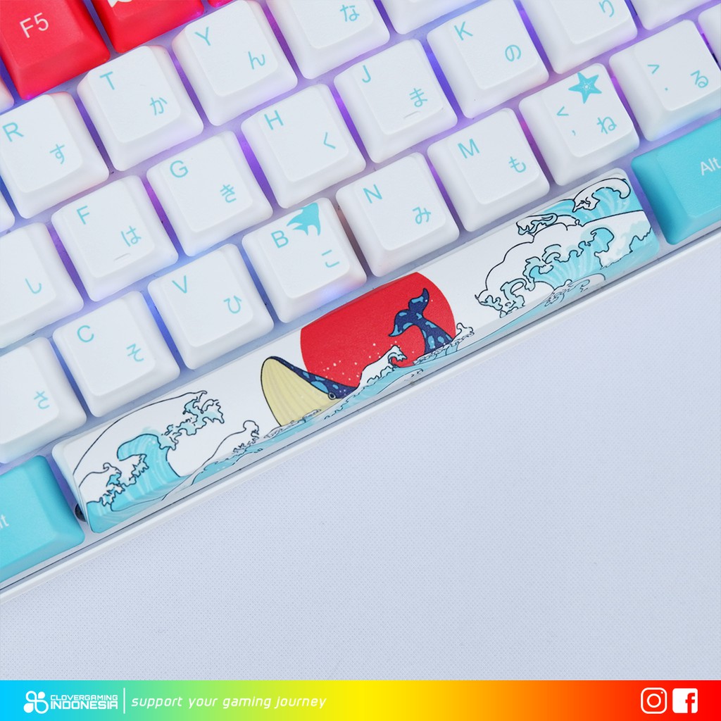 Keycaps Coral Sea Japanese PBT Space Bar Spacebar 6.25U Dye Sub - Ukiyo Keyset