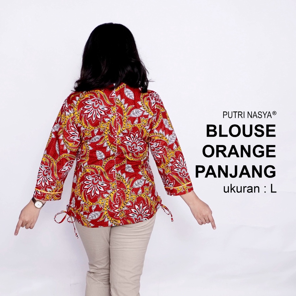 Blouse Big Size Wanita Atasan Batik Jumbo LD 140 Pakaian Atasan Model Blus Pendek Jumbo Seragam Kerja Batik / Blus Kantor Formal S-M-L-XL-2L-3L-4L-5L-6L-7L / Pakaian Batik Kekinian Kantor Bahan Wanita Model Terbaru