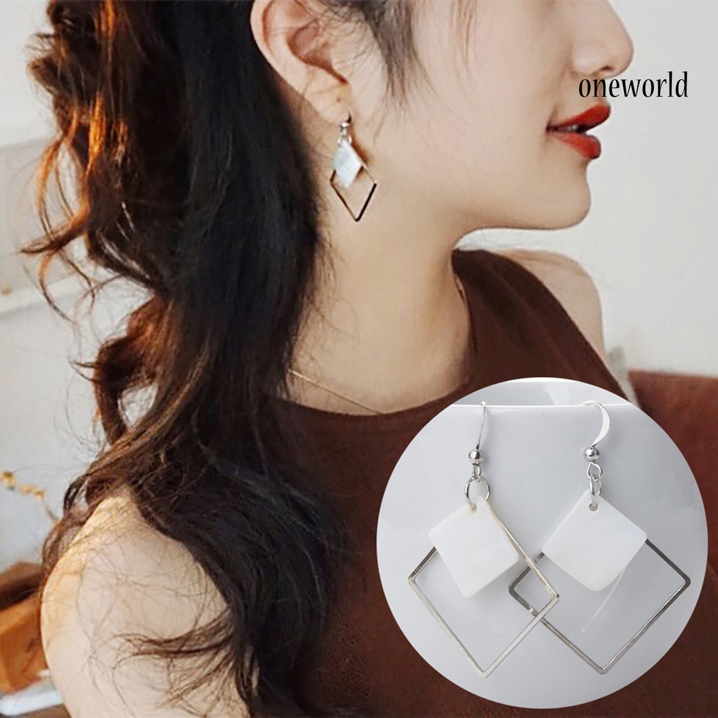 OW@ 1 Pair Ear Dangle Shell Pendant Comfortable Elegant Shell Pendant Fashion Earrings for Clubs
