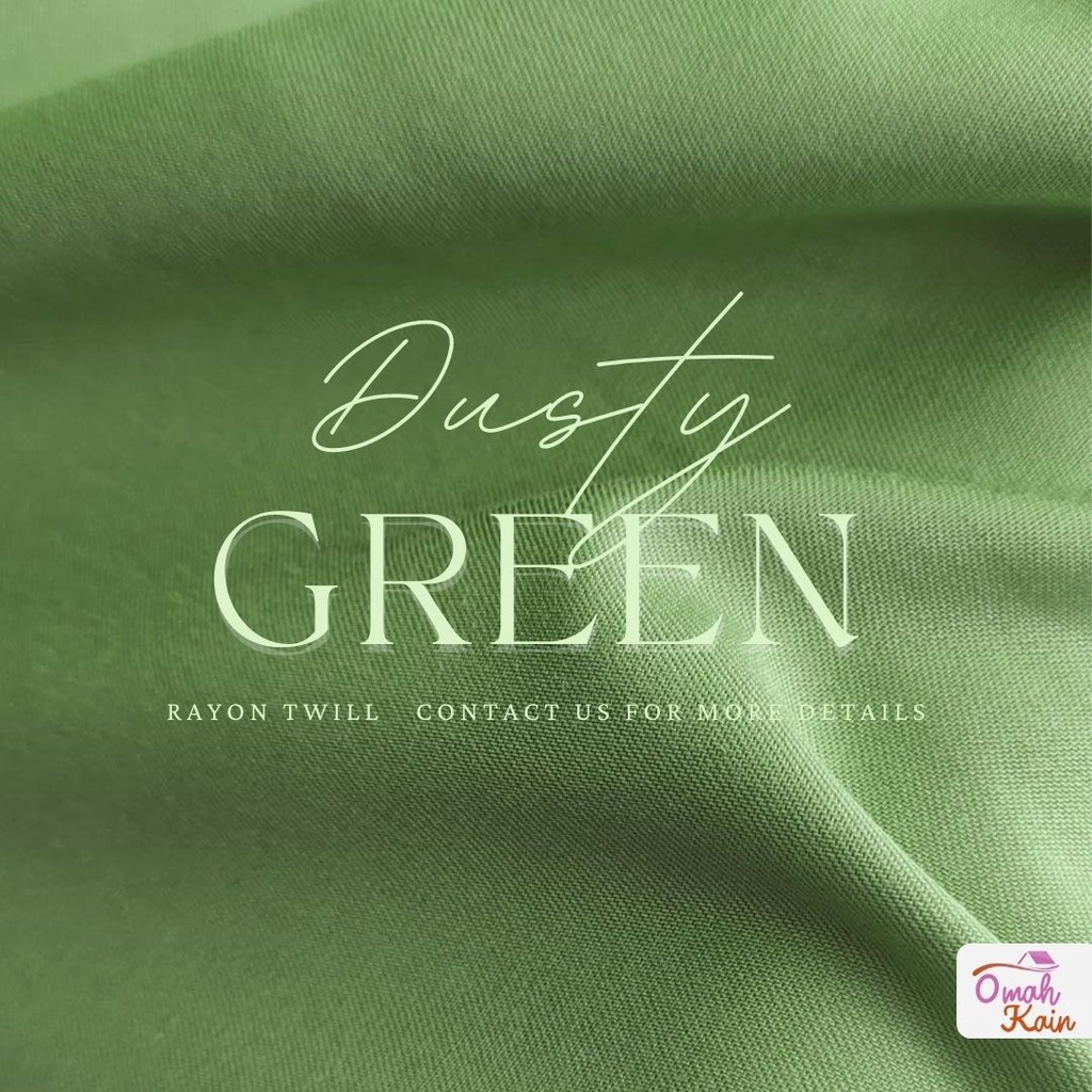 KAIN RAYON TWILL VISCOSE (100% rayon, jatuh, adem, tebal, lembut dan tidak berbulu) #omah kain-Dusty Green