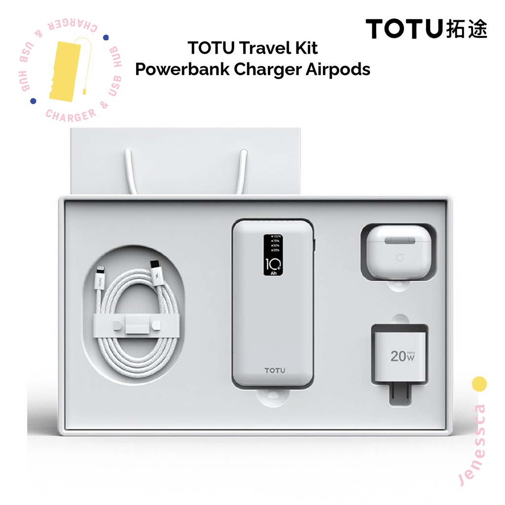 TOTU iPhone 13 Starter Kit Powerbank Charger Adapter Kabel Airpods TWS