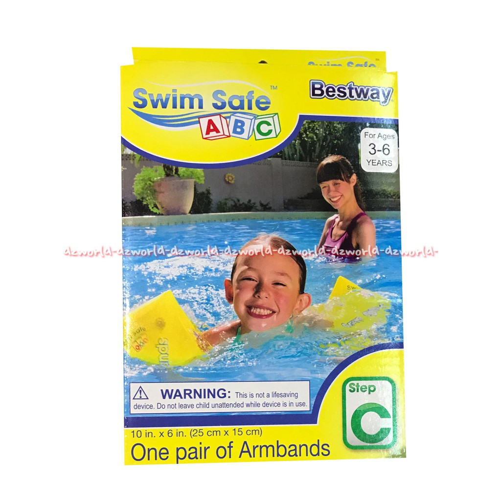 Bestway Swim Safe Step C pelampung anak untuk tangan lengan bahan PVC vinyl dengan katup pengaman Best Way