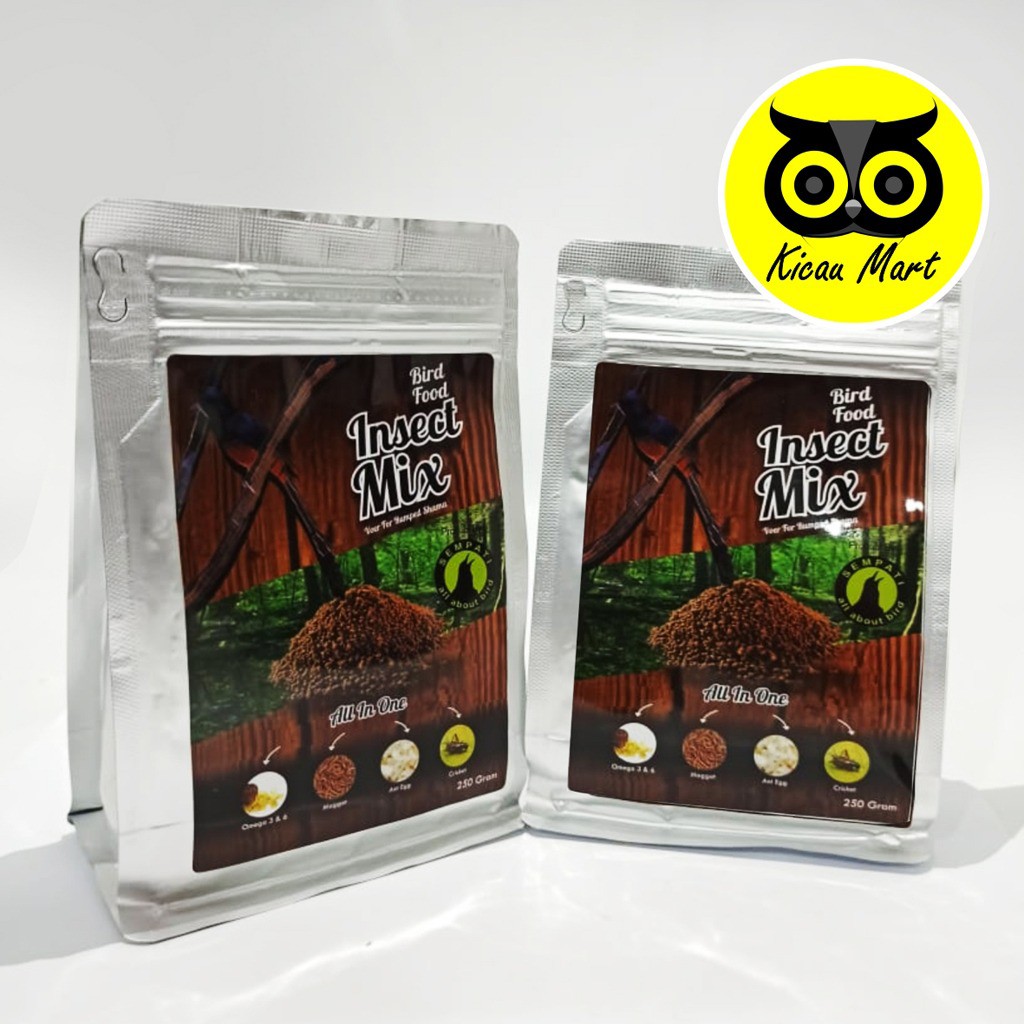 PAKAN MAKANAN HARIAN BURUNG INSECT MIX DAILY SEMPATI 250 GRAM MURAI KACER CUCAK JALAK INSECTMIX250