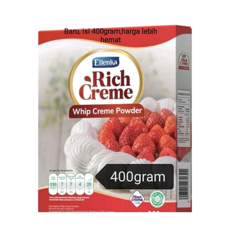

❤️Freshfood❤️New!!Kemasan 400gram Whipped cream bubuk Rich Creme