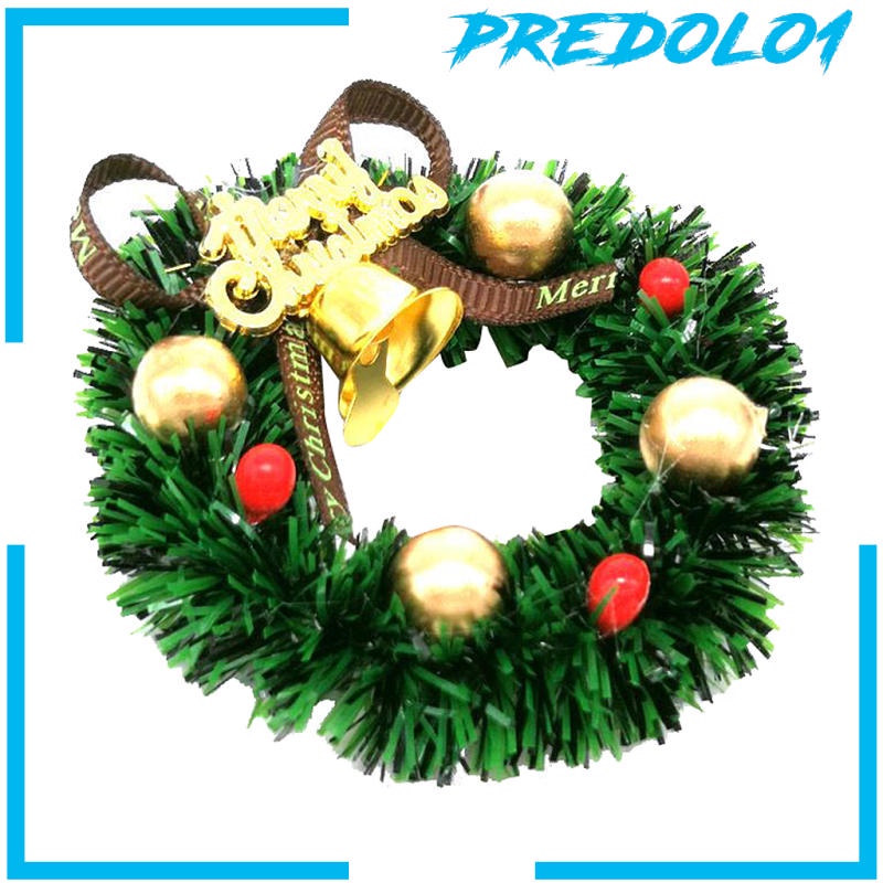 (Predolo1) Miniatur Karangan Bunga Natal Skala 1 / 12 Untuk Dekorasi Rumah Boneka