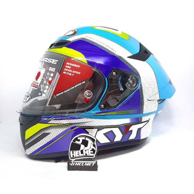 Helm KYT TT Course Grand Prix White Blue