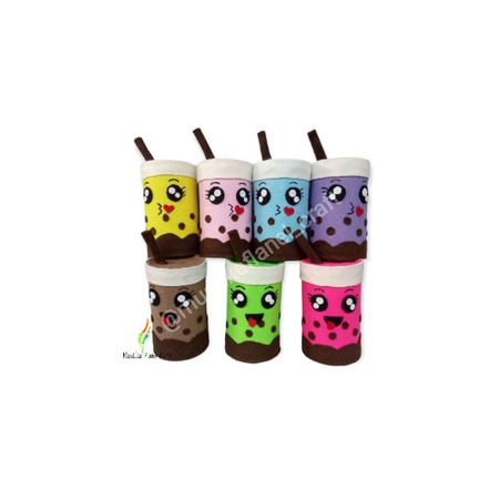 Jual Celengan flanel boba tutup buka & custom Nama / Celengan Boba