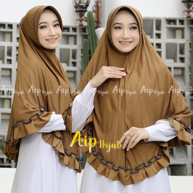 Hijab Instan  Plisket Polkadot Ori By Aip Hijab XL