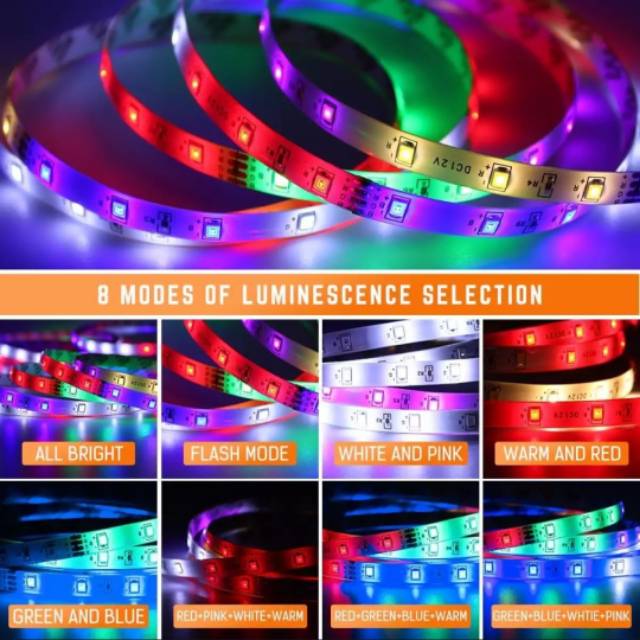 PAKET LAMPU LED STRIP RGB 3528 10M SENSOR SUARA MUSIC 2835 10 METER WARNA WARNI IR CONTROLLER