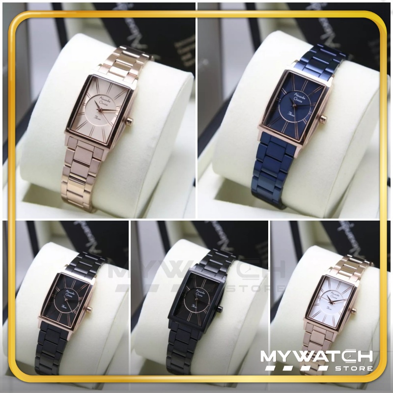 Jam Tangan Alexandre Christie Wanita AC 2986 / AC2986 Kotak Rantai Rosegold Garansi Resmi Original