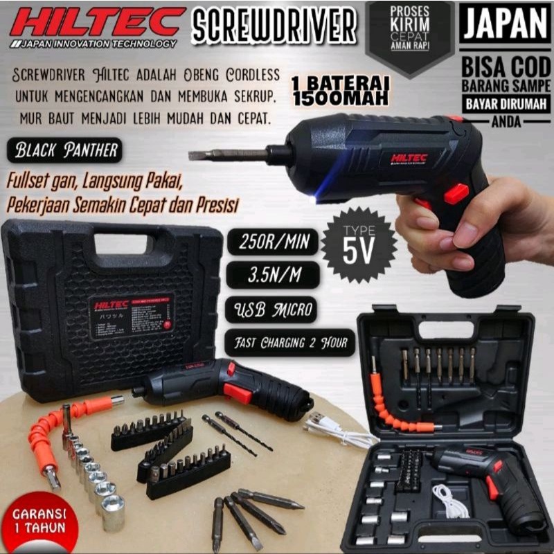 Promo Screwdriver 5V Hiltec Obeng Cordless Ori Bergaransi (COD)