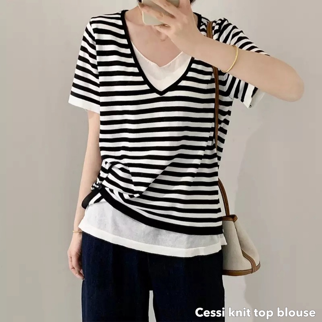 Cessi knit top blouse -Thejanclothes