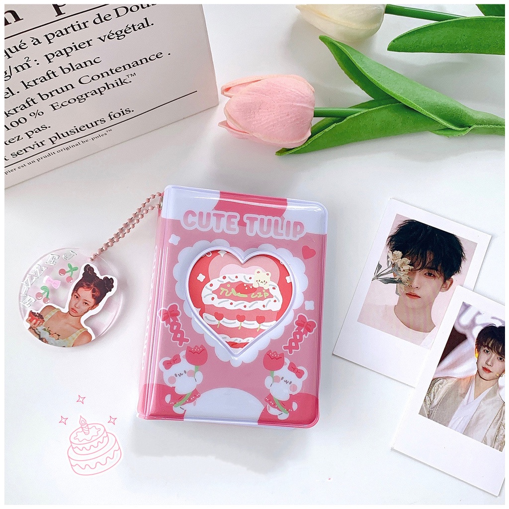 Ins 3inch Album Foto Kue Beruang Photocards Storage Book Koleksi Kartu Lomo