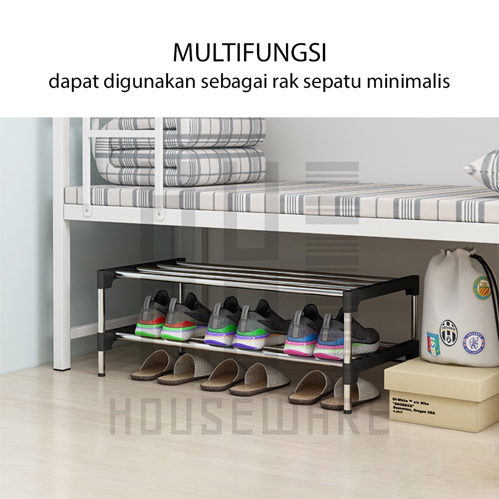 HUGO Rak Sepatu Portable Serbaguna 4 dan 5 Tingkat Tempat Sepatu Sandal