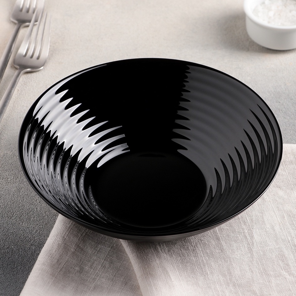 LUMINARC MANGKOK DESSERT 16 CM BLACK - MANGKOK KACA - MANGKOK ES CAMPUR - MANGKUK DESSERT