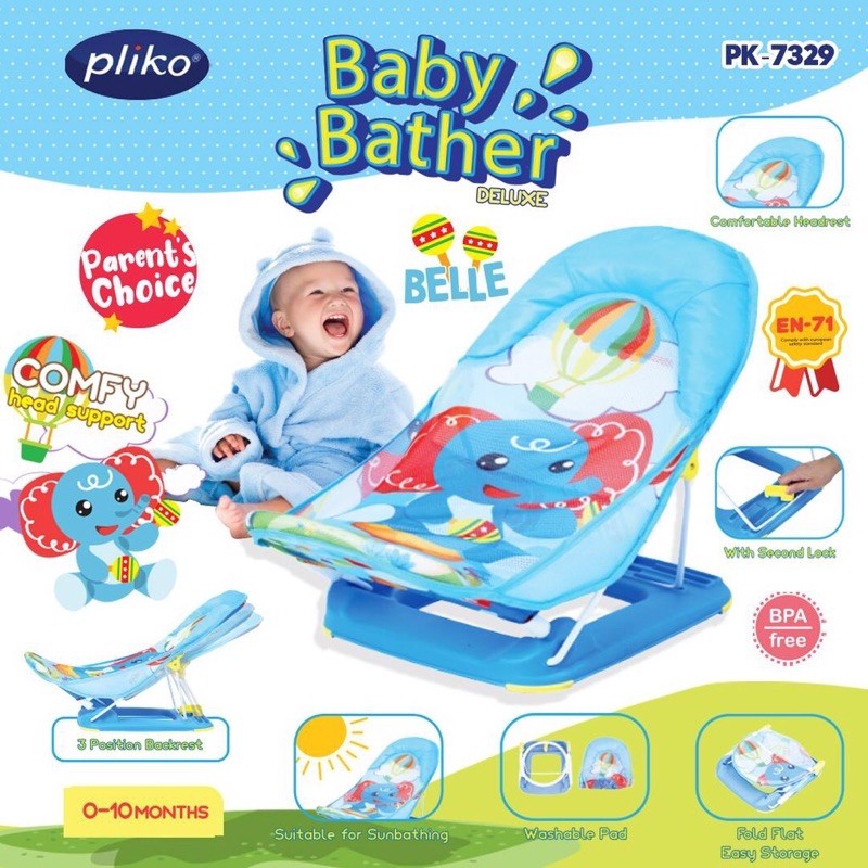 PLIKO Deluxe Baby Bather - Kursi Mandi Bayi/ Dudukan Mandi Bayi/ baby bather/ Bak mandi mandiin bayi/ Pliko Baby Bather
