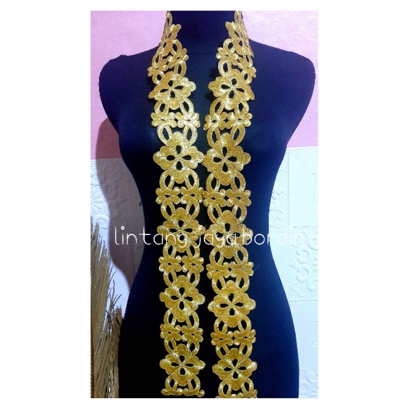 Renda bordir meteran bunga rantai