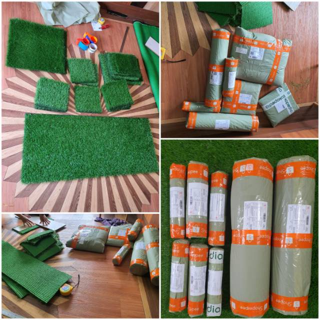 Rumput Sintetis Swiss full hijau tinggi rumput 3cm/2cm ...