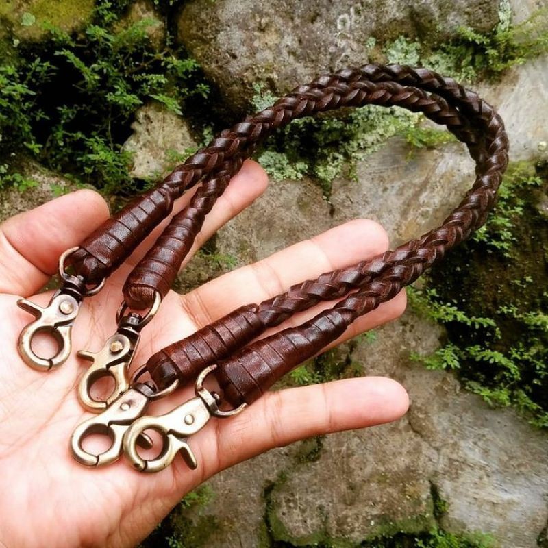 Tali dompet kulit Anyam Rantai dompet Tali Dompet kulit Anyam - 45CM