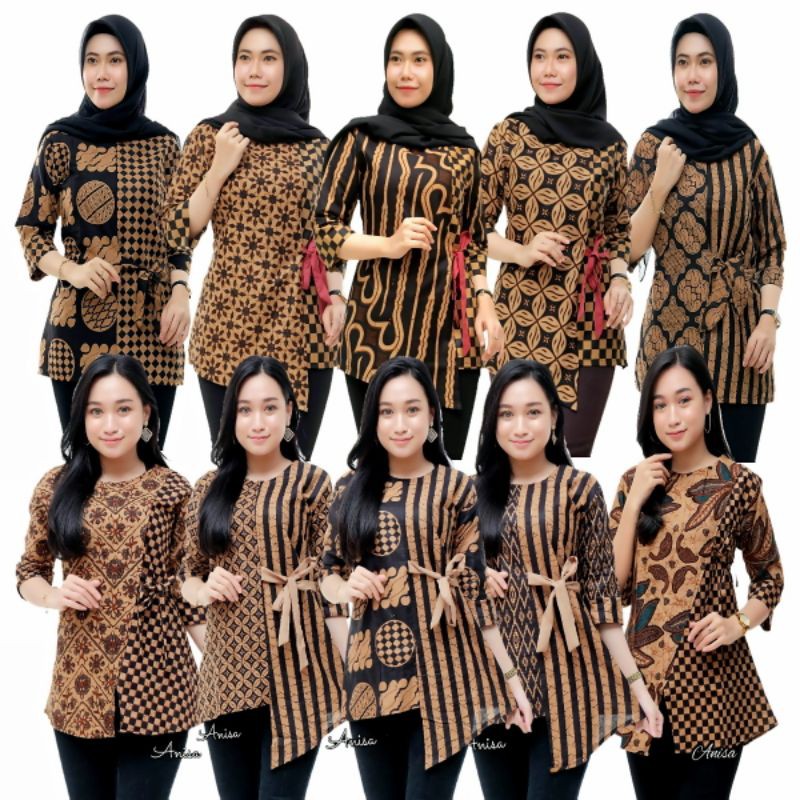 BAJU BATIK WANITA MODERN MONALISA GENES M,L,XL asli PEKALONGAN