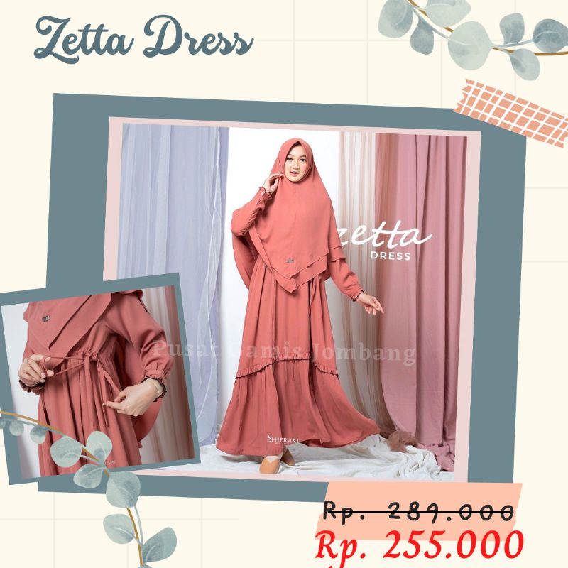 BAJU GAMIS DRESS PAKAIAN REMAJA WANITA ZETTA DRESS BY SHIERAKI TERBARU KEKINIAN 2022 POLOS SYARI MUS