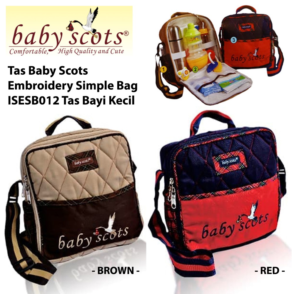 Tas Baby Scots Embroidery Simple Bag ISESB012 Tas Bayi Kecil Perlengkapan Bayi