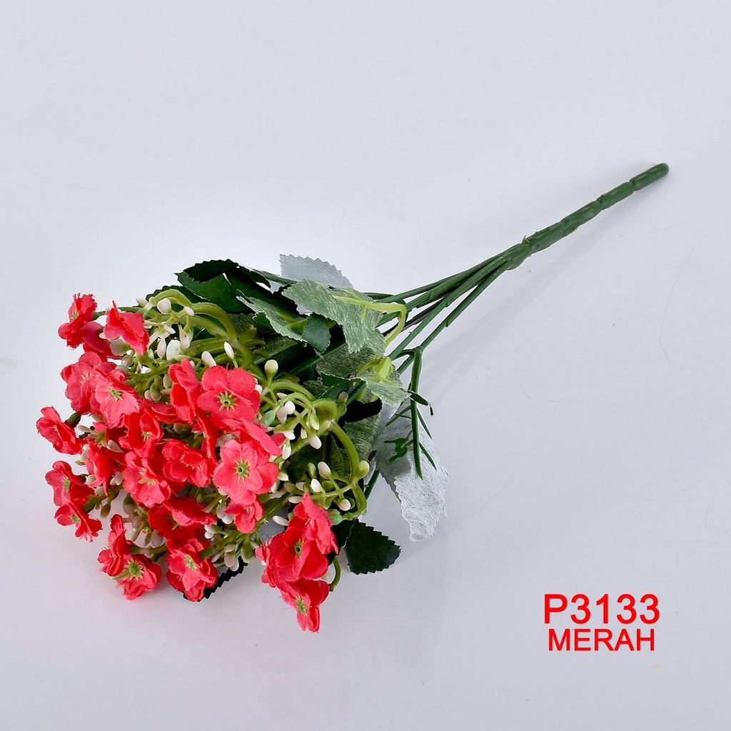 TF11 /COD/P3133 ( 1KG BISA 37 PCS ) BUNGA BUKET BUNGA ARTIFICIAL ROSE BUNGA DEKORASI RUMAH / PESTA-MERAH