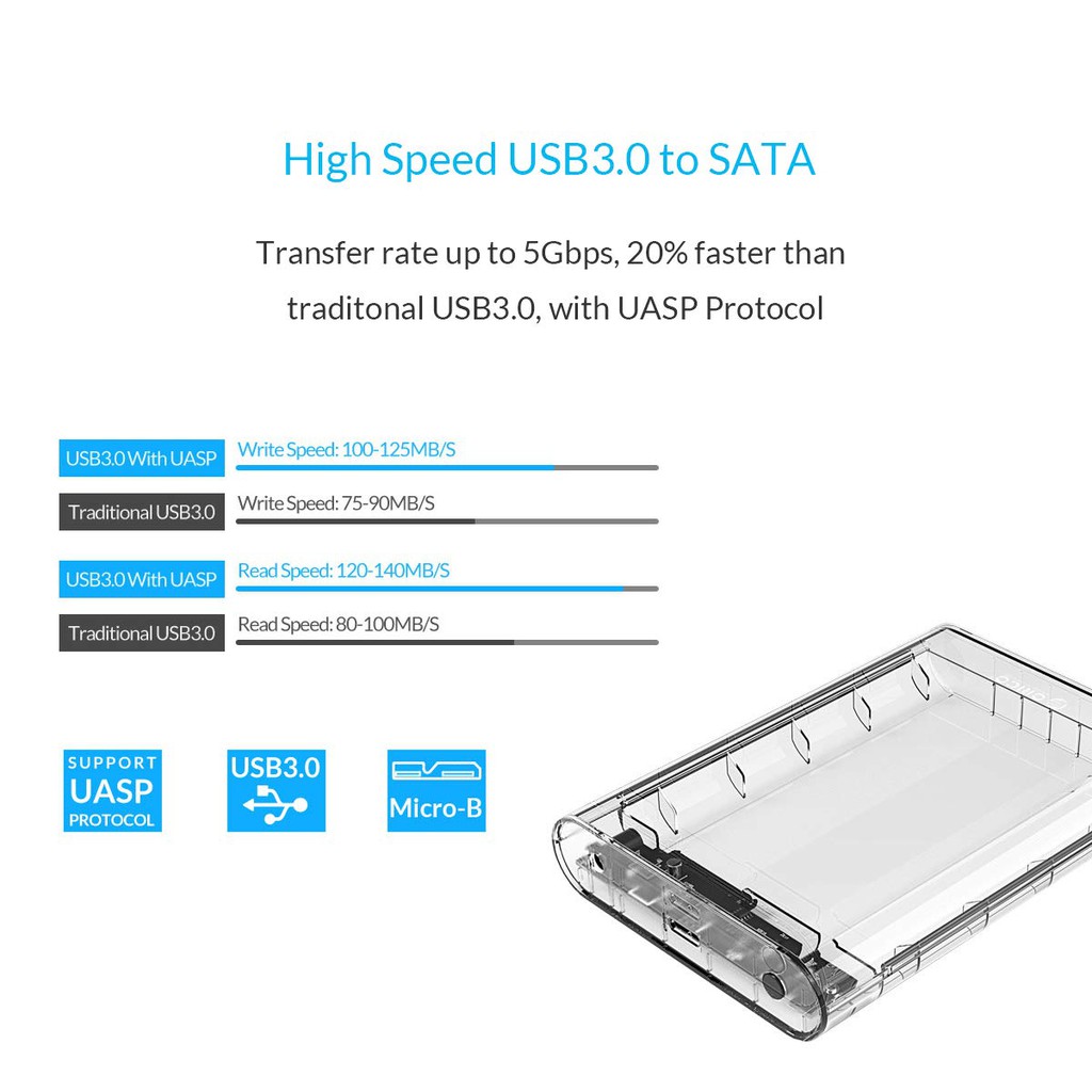 Hdd harddisk enclosure orico 3.5 inch sata usb 3.0 5Gbps transparent 3139U3 - Casing hard disk drive external 3.5&quot; transparan 3139-u3