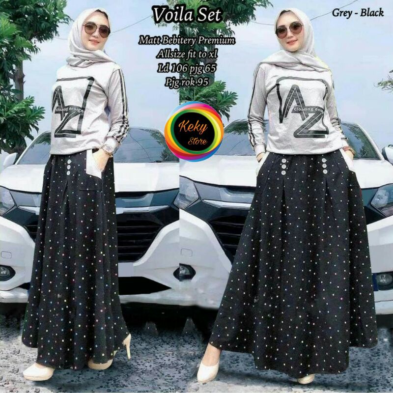 SET Kaos dan Rok Viola