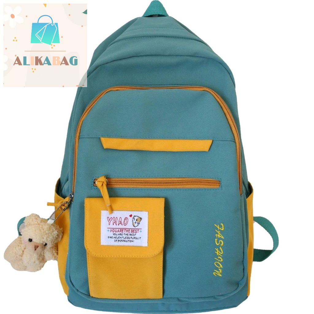 ALIKA BAG - Backpack Korea Multifungsi Tas Sekolah Wanita Kanvas Back To School Wanita Cewek Terlaris