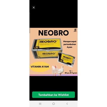 neobro 1dus 40bks 200gram obat vitamin ayam burung nafsu makan gemuk cpt panen jg kelinci asli