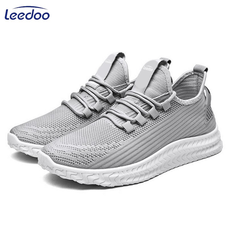 Leedoo Sepatu Pria Sneakers Casual Fashion Terbaru Sport Running Shoes MR109-Abu-abu