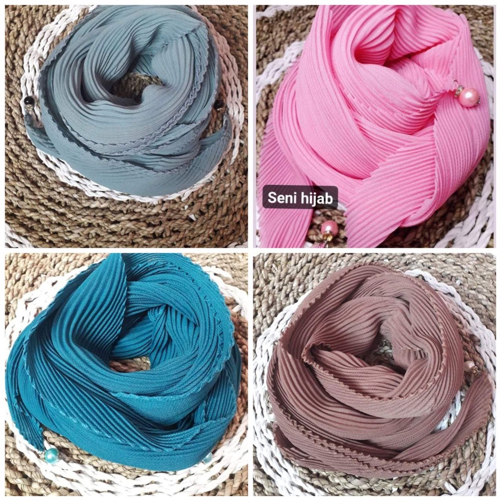 JILBAB KERUDUNG Hijab Segi Empat Plisket/Plisket