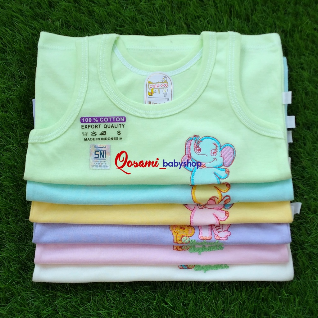 3 pcs RIMOSHI Kaos Buntung Bayi Polos Uk S, M, L, XL SNI