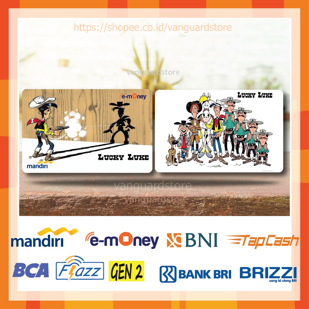 KARTU E MONEY E TOLL LUCKY LUKE SANG KOBOY KARTUN MOVIE 2 EMONEY MANDIRI FLAZZ BCA TAPCASH BRIZZI