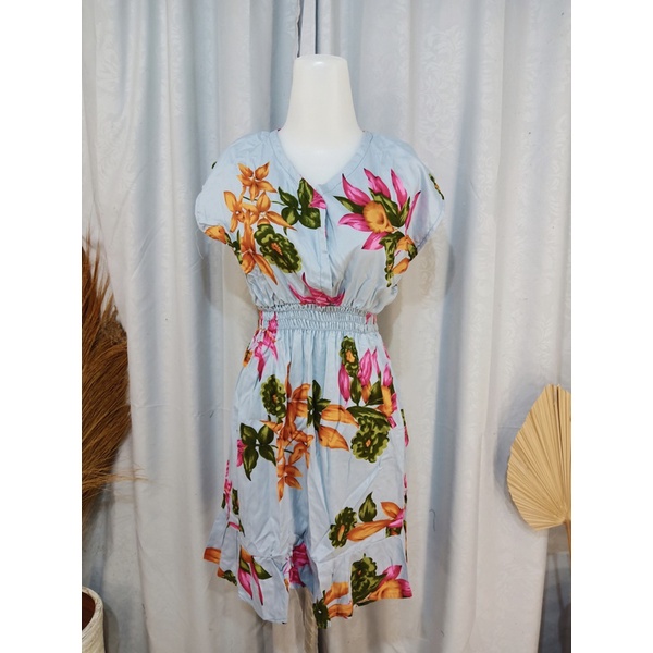 DASTER MINI MOZA RAMPEL BUSUI FRIENDLY MOTIF-Daun Bunga Grey