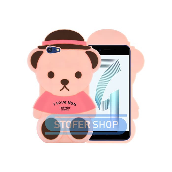 3D Case Oppo A39 / A57 Softcase 4D Karakter Boneka Teddy Bear