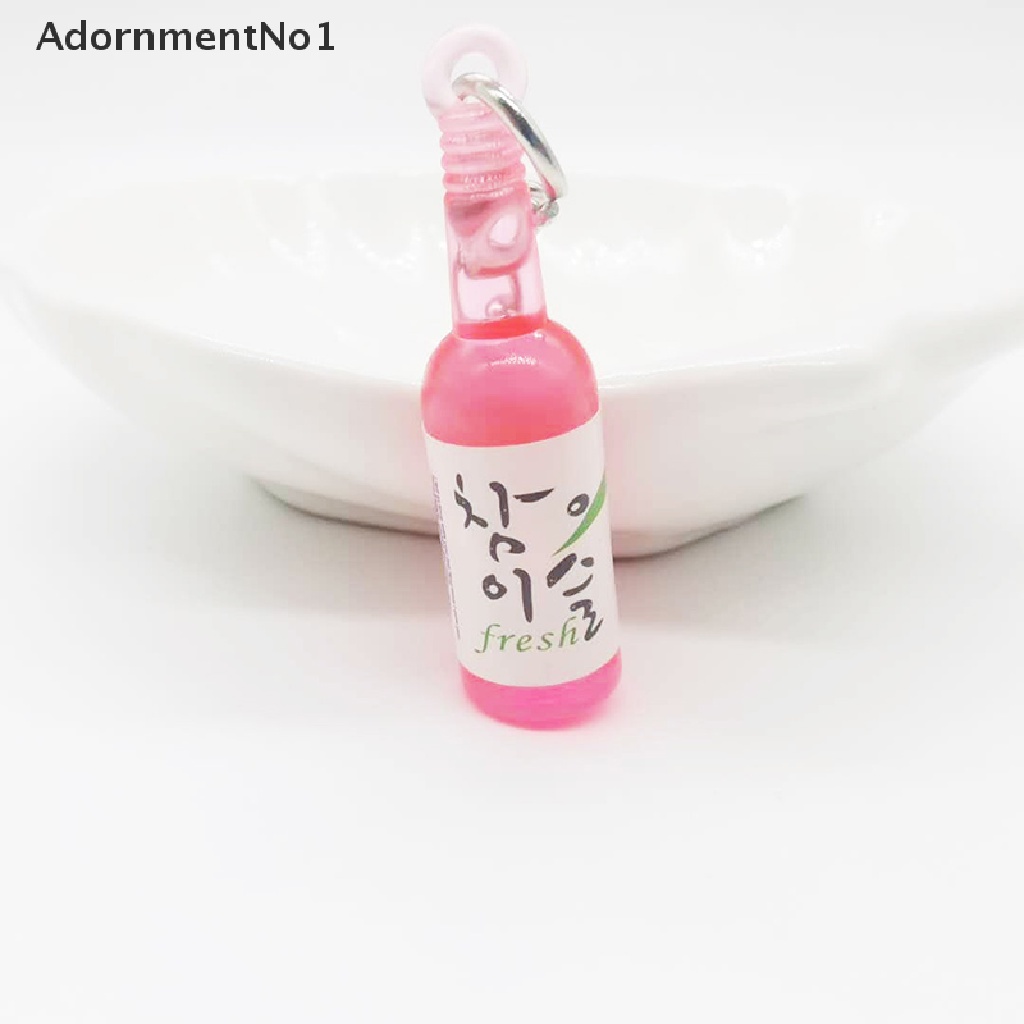 (AdornmentNo1) Gantungan Kunci Bentuk Botol Bir / Wine Bahan Resin Gaya Korea