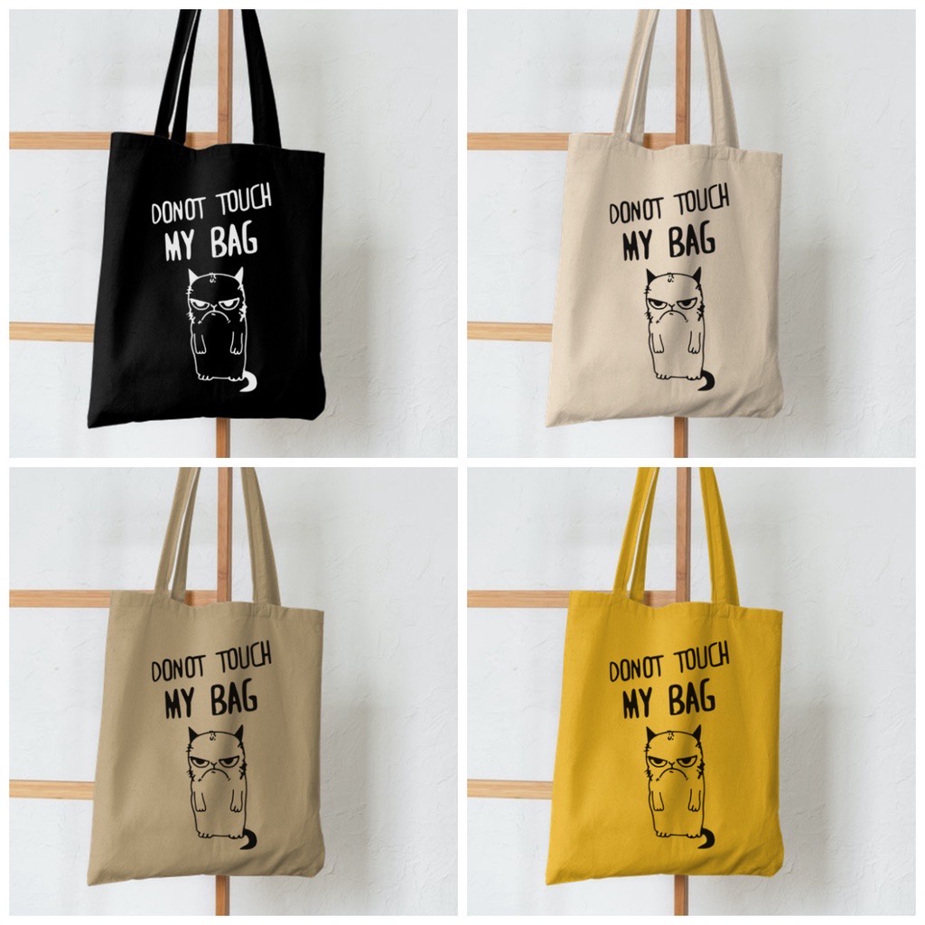 1.1 PROMO 2022 TOTE TERBARU RESLETING TOTEBAG KPOP / TOTE BAG KPOP / KOREA / ANIMAL / ICE CREAM TOTE UKURAN BESAR RESLETING KANVAS WARNA HITAM MARUN NAVY KREM