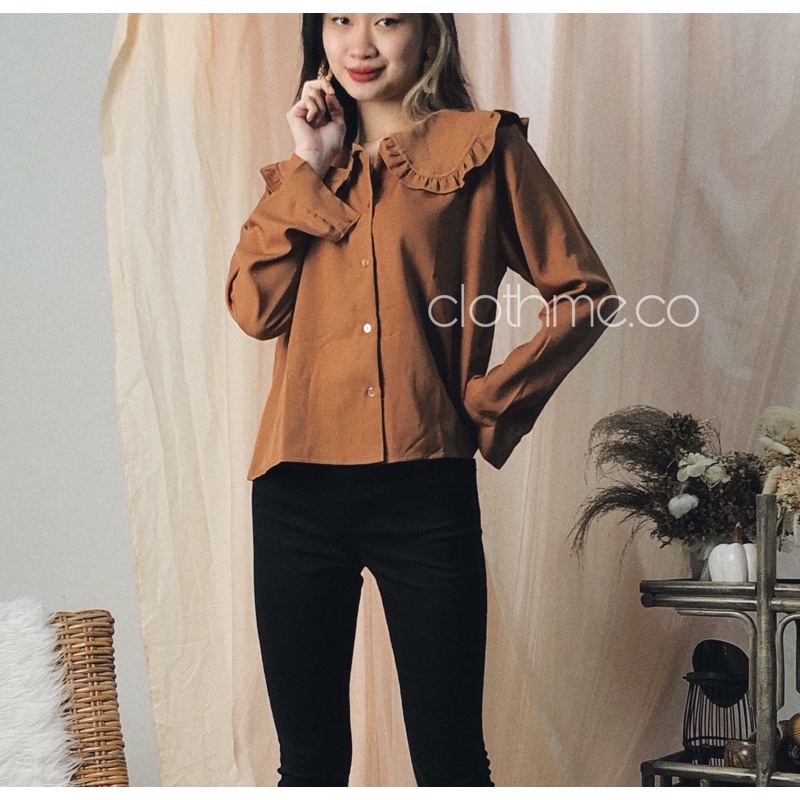 Chelsea Top - Clothme.co / Atasan Wanita - Kemeja Wanita - Blouse Wanita-Brown