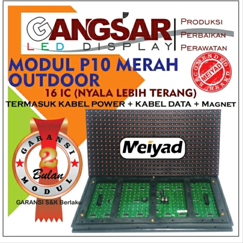 Modul panel running text P10 merah outdoor