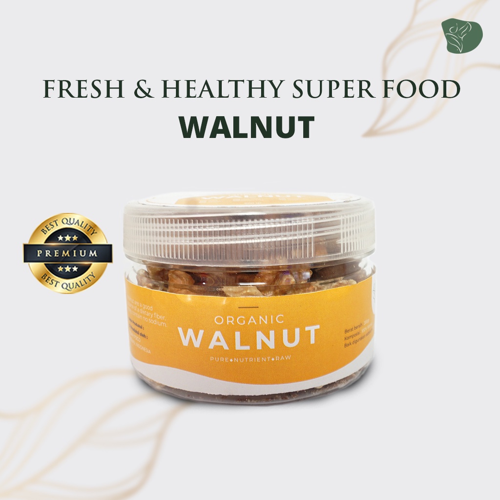 Kacang Walnut panggang premium organik non GMO walnuts kacang otak kacang kenari panggang kupas oven SUPER FOOD nuts mix diet kacang mpasi cemilan sehat