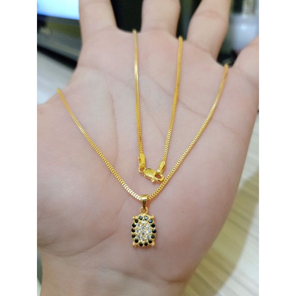 KALUNG MILANO DAN LIONTIN DEWASA PERAK 925 LAPIS MAS