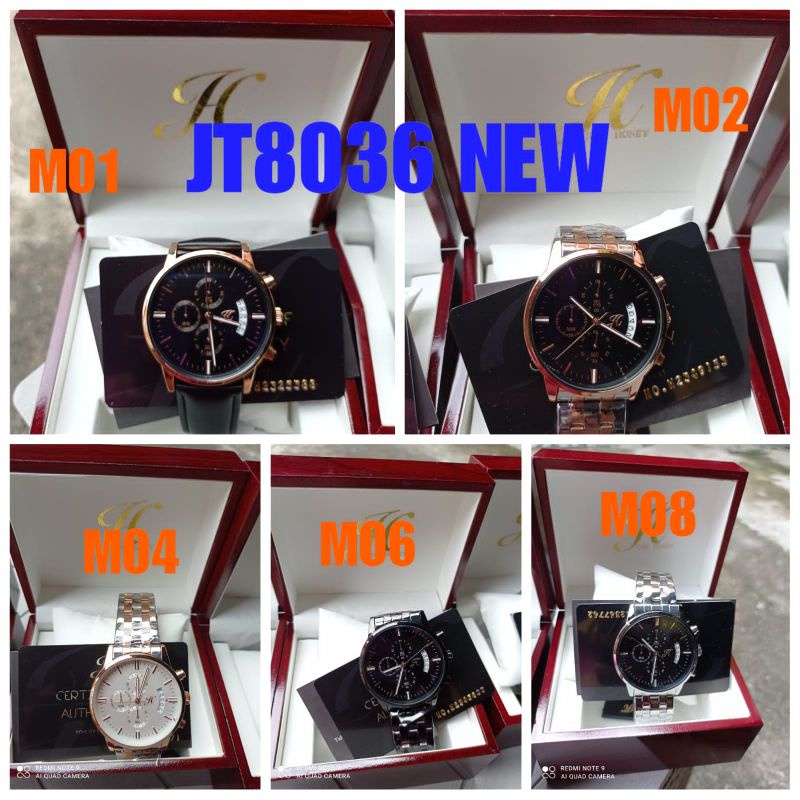 Free Box JT 8036 Jims Honey Jam Tangan Pria Waterproff Chrono Aktif