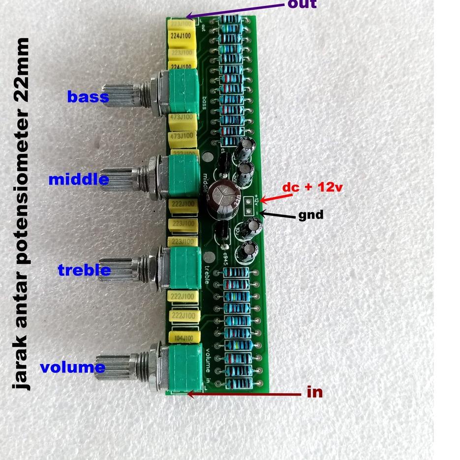 (MENARIK) Modul Stereo Tone Control 2 Transistor Plus Middle