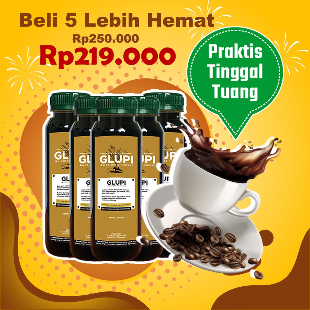 

[Paket 5 Botol Glupi] Brown Sugar Cair Gula Aren Organik Untuk Cake