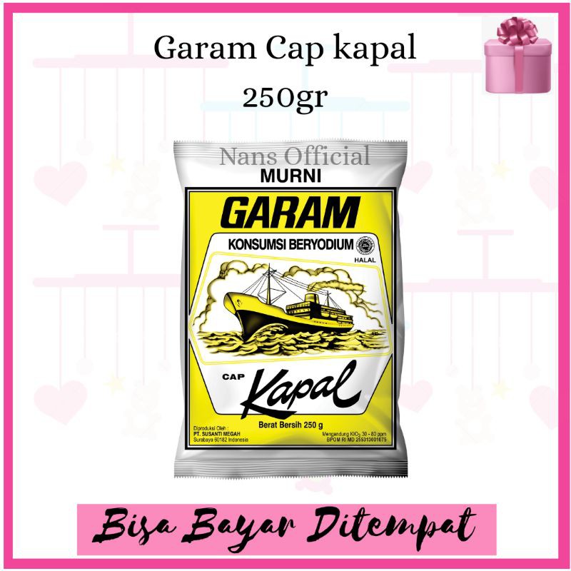 

Garam Cap Kapal 250gr / Garam Konsumsi Beryodium Cap Kapal 250 gr