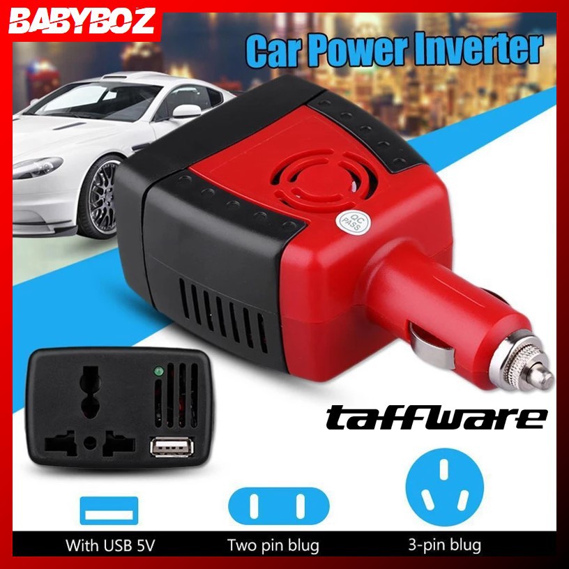 BABYBOZ - Taffware Power Car Inverter 150W 220V AC EU Plug 5V USB