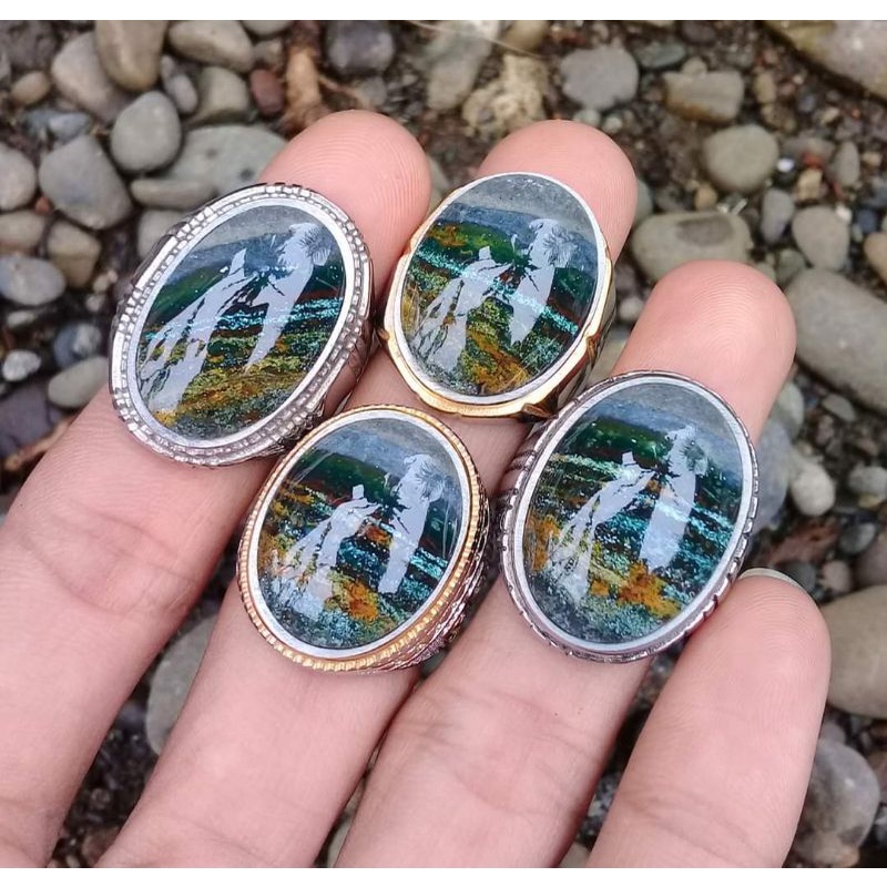 cincin batu akik klawing lapis tembus