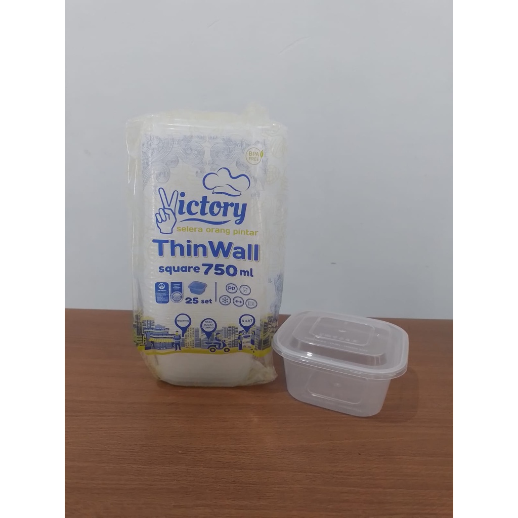 THINWALL SEGIEMPAT/SQUARE 750ml VICTORY ISI 25 0350041